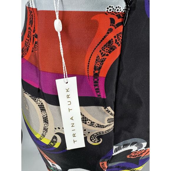 NEW Trina Turk Size 10 Women Mikado Multicolor Pencil Skirt Silk Blend K101v - Picture 5 of 12